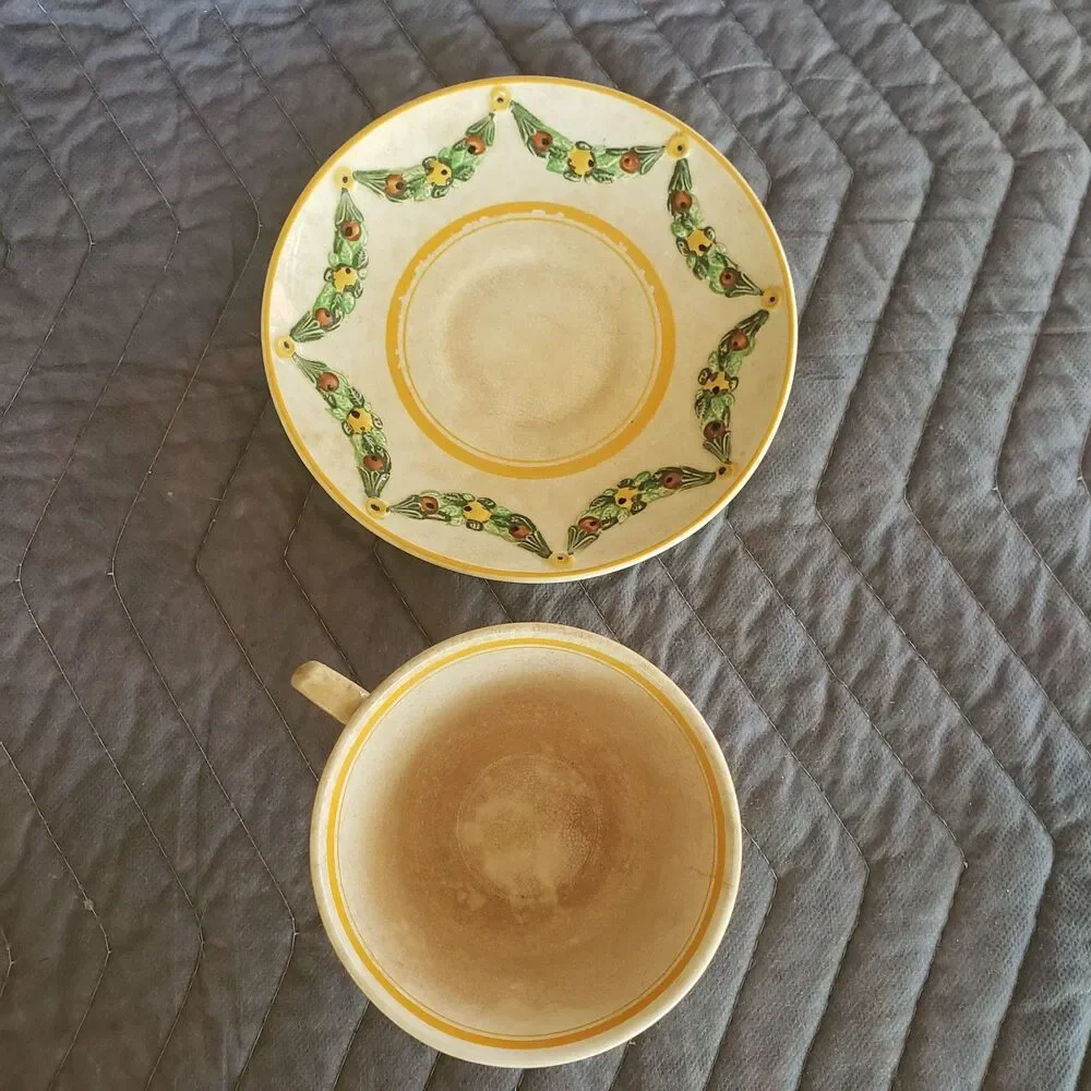 Vintage Ridgways Bedford Ware L'Italia Teacup & Saucer Set Hand Painted 7682